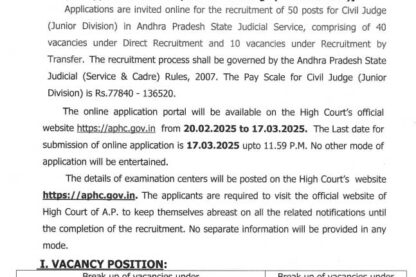 APHC Amravati Civil Judge Recruitment 2025