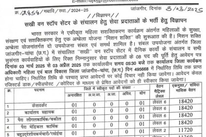 WCD Janjgir Champa Staff Recruitment 2025