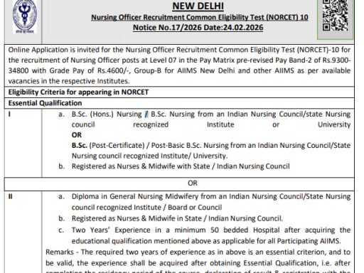 AIIMS NORCET Recruitment 2026